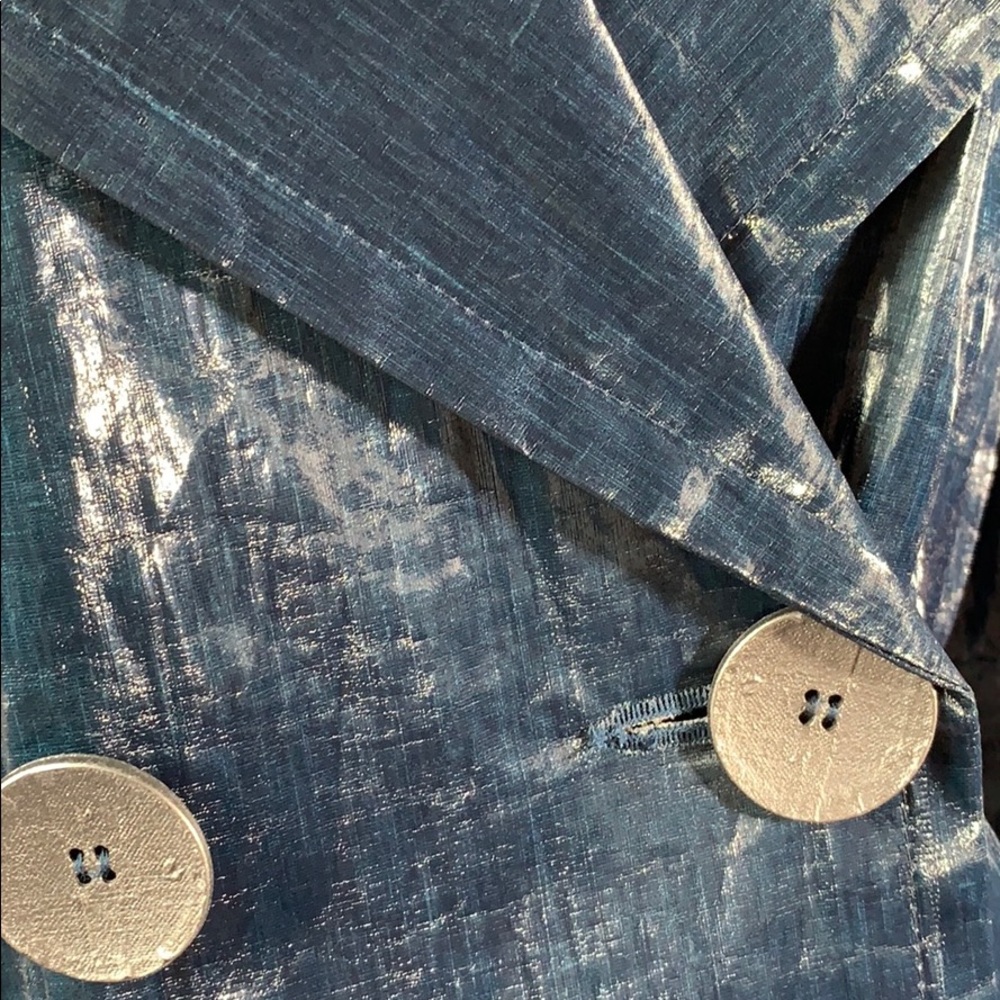 Arte Fashion Dark Blue Linen Coat - Picture 3 of 4